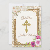 Mexikanisches Pink & Blue Sibling Taufe zum dritte Einladung (Rückseite)