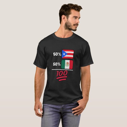 Mexikanisches Plus Puerto Rico Mix Erbe T-Shirt (Vorne ganz)