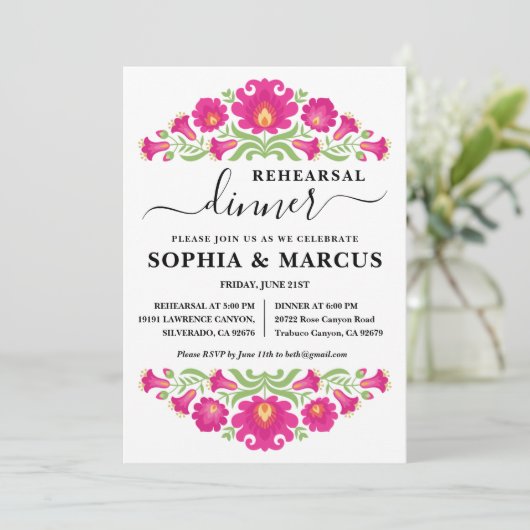 Mexikanisches Probe-Dinner Einladung (Stehend Vorderseite)