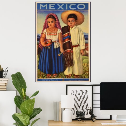 mexikanisches Reiseplakat Poster (Heimbüro)