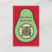 Mexikanisches Restaurant Spanischer Avocado Taco Q Visitenkarte (Rückseite)