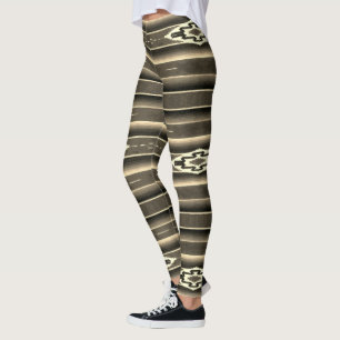Mexikanisches Sarape-Muster in Sepia Leggings