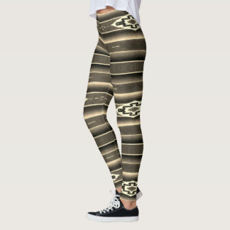 Mexikanisches Sarape-Muster in Sepia Leggings
