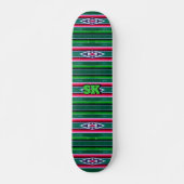 Mexikanisches Sarapusmuster mit Monogramm Skateboard (Vorne)