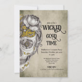 Mexikanisches SchädelHalloween-Party Einladung (Vorderseite)