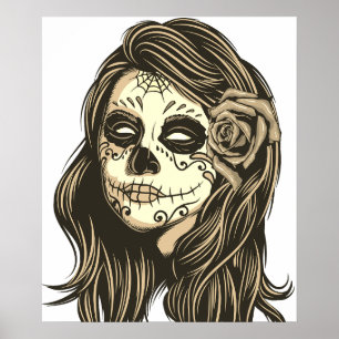 Mexikanisches Schädelmädchen Poster