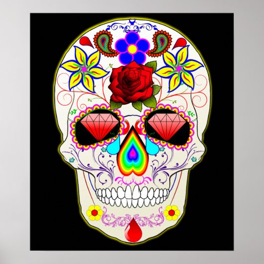 mexikanisches Schädelposter Poster (Vorne)