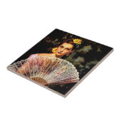 Mexikanisches Schönes Kalender Girl mit Spitzen Fa Fliese (Seite)