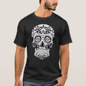 Mexikanisches Schwarz-Weiß-Totenkopf-T-Shirt T-Shirt (Vorderseite)