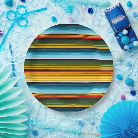 Mexikanisches Serape Fiesta Party Pappteller (Party)