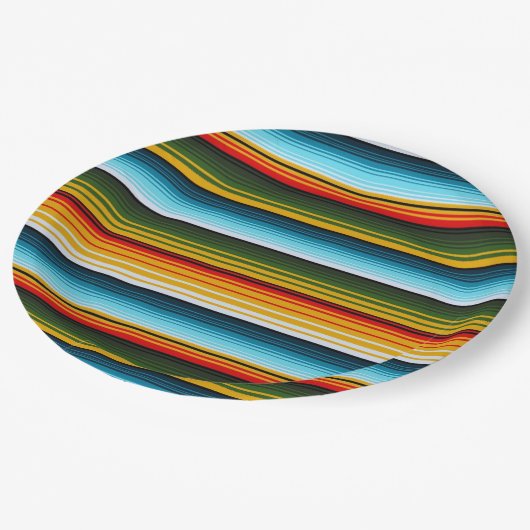 Mexikanisches Serape Fiesta Party Pappteller (Schrägansicht)
