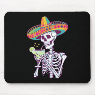 Mexikanisches Skelett Cinco De Mayo Margarita-Feie Mousepad