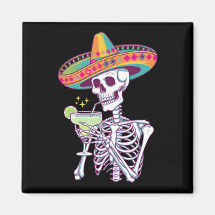 Mexikanisches Skelett Cinco De Mayo Margarita-Part Magnet