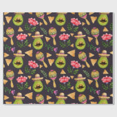 mexikanisches Spicy Fiesta Wrapping Paper Geschenkpapier (Flach)