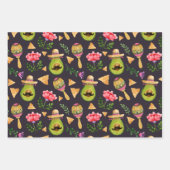 mexikanisches Spicy Fiesta Wrapping Paper Set 3 Geschenkpapier Set (Vorderseite)