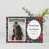 mexikanisches Stickerei-Foto Save the Date (Stehend Vorderseite)