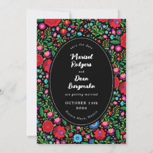 mexikanisches Stickerei-Foto Save the Date