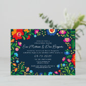 Mexikanisches Stickereiessen Hochzeitsessen Probe Folieneinladung (Stehend vorne)