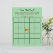 Mexikanisches Taco Baby Shower Bingo 🌮 festes Spi (Stehend Vorderseite)