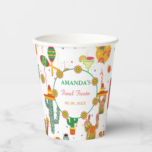 Mexikanisches Taco Bout Liebe Brautparty Gastgesch Pappbecher (Vorderseite)