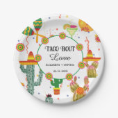 Mexikanisches Taco Bout Liebe Brautparty Gastgesch Pappteller (Vorderseite)