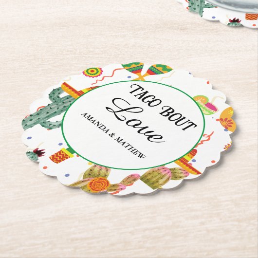 Mexikanisches Taco Bout Liebe Brautparty Gastgesch Untersetzer (angewinkelt)