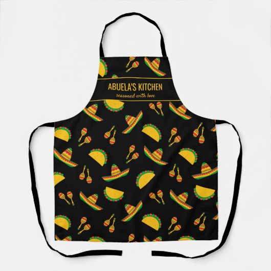 Mexikanisches Taco Restaurant Abuelas Küche Custom Schürze (Vorderseite)