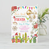 Mexikanisches Taco über Weihnachten-Fiesta-Feierta Einladung (Stehend Vorderseite)