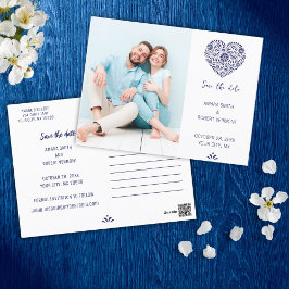 MEXIKANISCHES TALAVERA HERZ SAVE THE DATE POSTKARTE