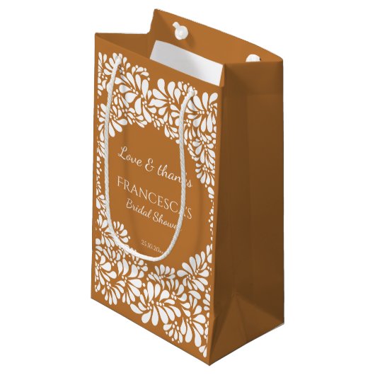 Mexikanisches Talavera-Terracotta-Brautparty zu Gu Kleine Geschenktüte (Vorderseite Schrägansicht)