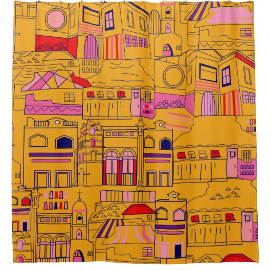 mexikanisches Textil Nahtloses Muster Duschvorhang (Vorderseite)