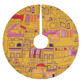 mexikanisches Textil Nahtloses Muster Polyester Weihnachtsbaumdecke