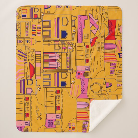 mexikanisches Textil Nahtloses Muster Sherpadecke (Vorderseite)