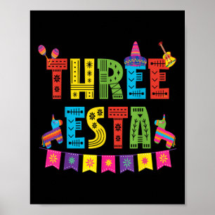 Mexikanisches Thema 3. Geburtstag 3 Jahre Jung Kin Poster