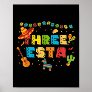 Mexikanisches Thema 3. Geburtstag 3 Jahre Jung Kin Poster