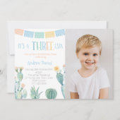 Mexikanisches Thema 3. Geburtstag Party Drei-Stern Einladung (Vorderseite)