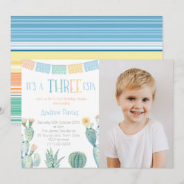 Mexikanisches Thema 3. Geburtstag Party Drei-Stern Einladung