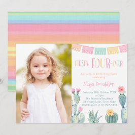 Mexikanisches Thema 4. Geburtstag Party Fiesta Vie Einladung