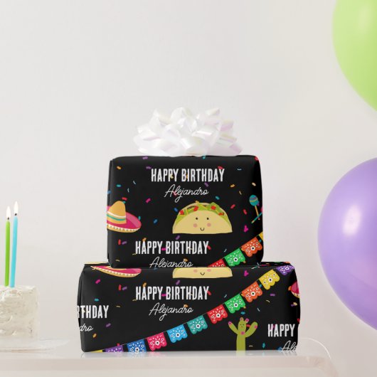Mexikanisches Thema Fiesta - Taco Bout a Birthday  Geschenkpapier (Partygeschenke)