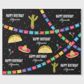 Mexikanisches Thema Fiesta - Taco Bout a Birthday  Geschenkpapier (Flach)