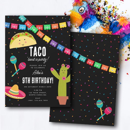 Mexikanisches Thema Fiesta - Taco Bout a party Bir Einladung
