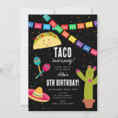 Mexikanisches Thema Fiesta - Taco Bout a party Bir Einladung (Vorderseite)