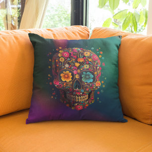 Mexikanisches Totenkopfkissen Kissen