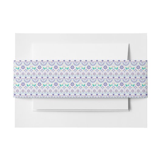 Mexikanisches Vogel-Fliesen-Volkskunst-Muster Einladungsbanderole (Vorderseite Beispiel)