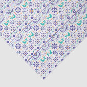 Mexikanisches Vogel-Fliesen-Volkskunst-Muster Seidenpapier (Ausschnitt)