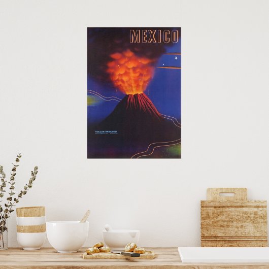 Mexikanisches Vulkanposter Poster (Küche)