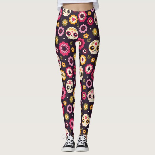 mexikanisches Zuckerrohrmuster Leggings (Vorderseite)