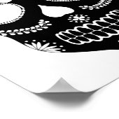 Mexikanisches Zuckerschädel Schwarz-Weiß-Poster Poster (Ecke)