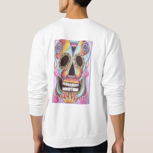Mexikanisches Zuckerschädel-Sweatshirt Sweatshirt (Rückseite)