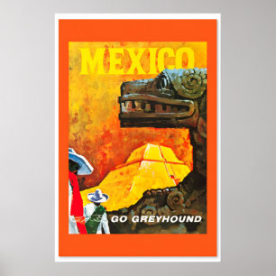 Mexiko 1960er Jahre Vintage-Reiseposter Klassiker Poster